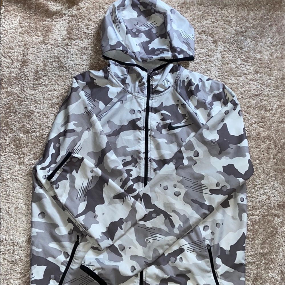 Nike white/grey camo windbreaker